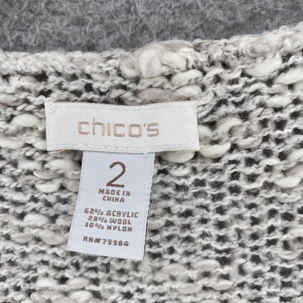 Chicos Sweater Womens 2 Us Large Ivory Wool Blend… - image 5